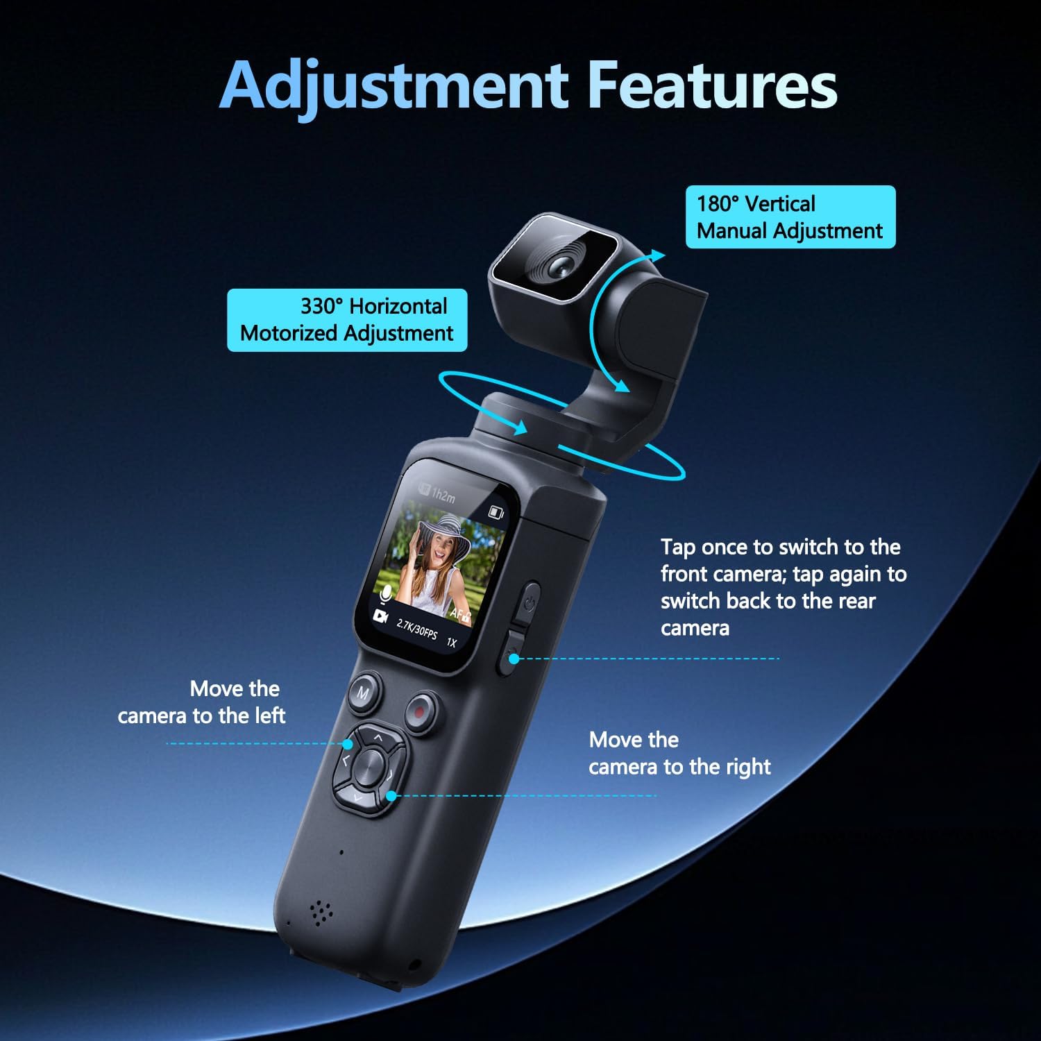 Photographic Memory - Kamera Vlog Pocket 3-Axis Gimbal Perekam