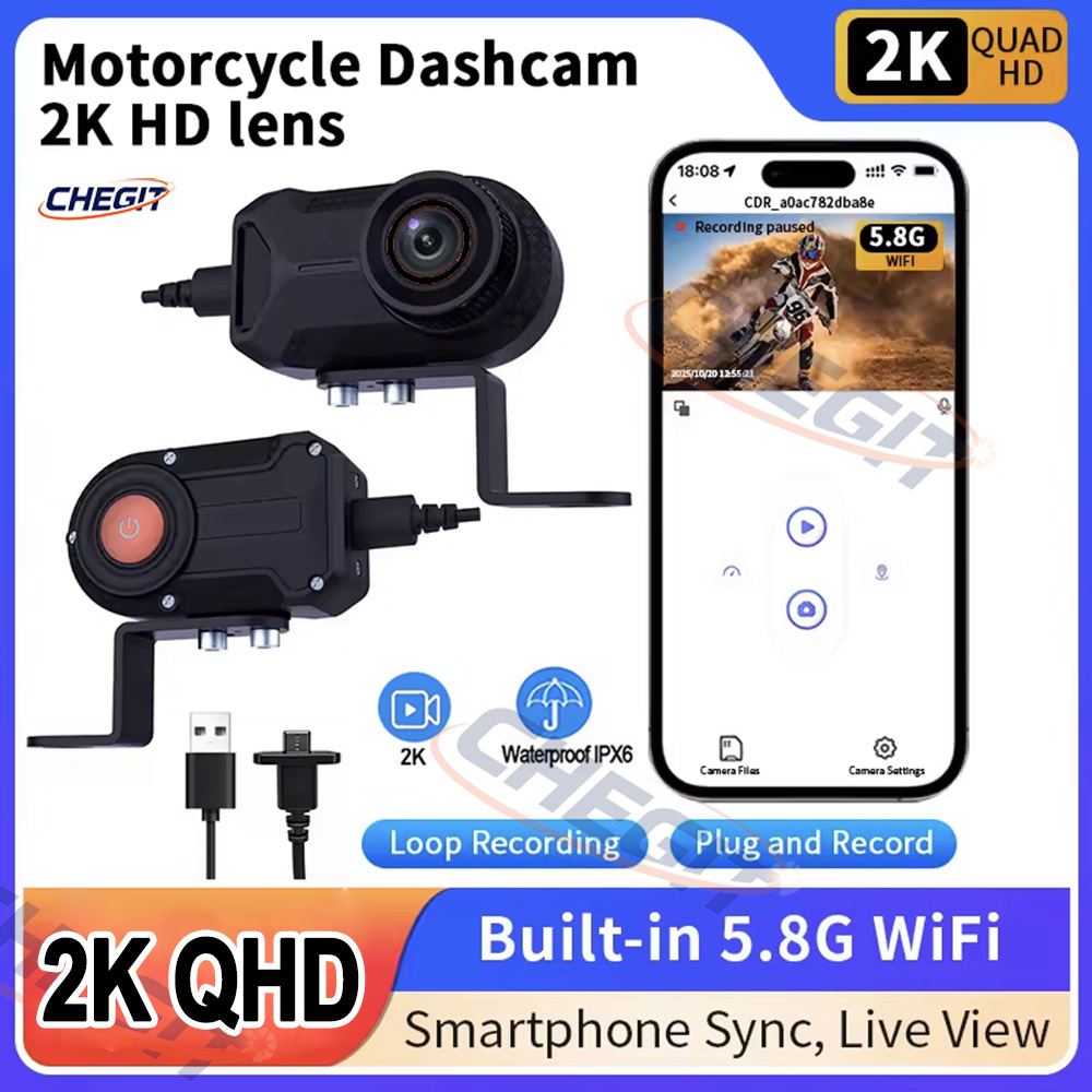 DVR Sepeda Motor 2K HD WiFi de - Photographic Memory ulasan dan harga