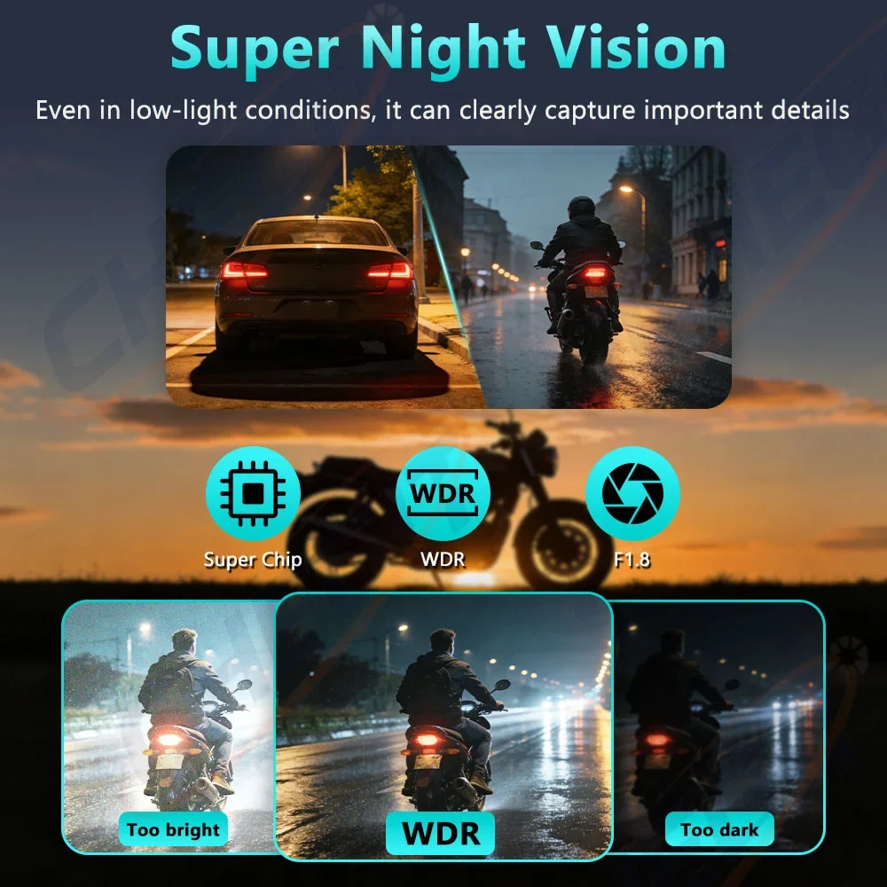 DVR Sepeda Motor 2K HD WiFi de - Photographic Memory ulasan dan harga