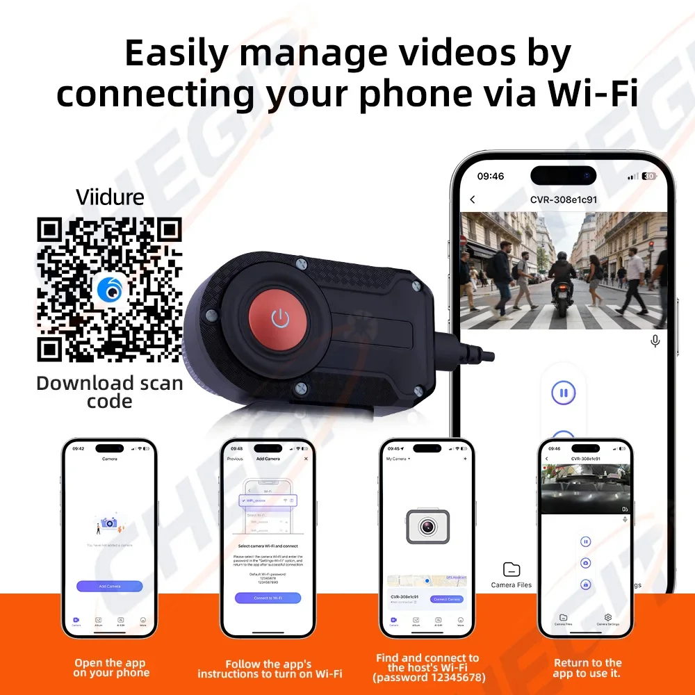 DVR Sepeda Motor 2K HD WiFi de - Photographic Memory ulasan dan harga
