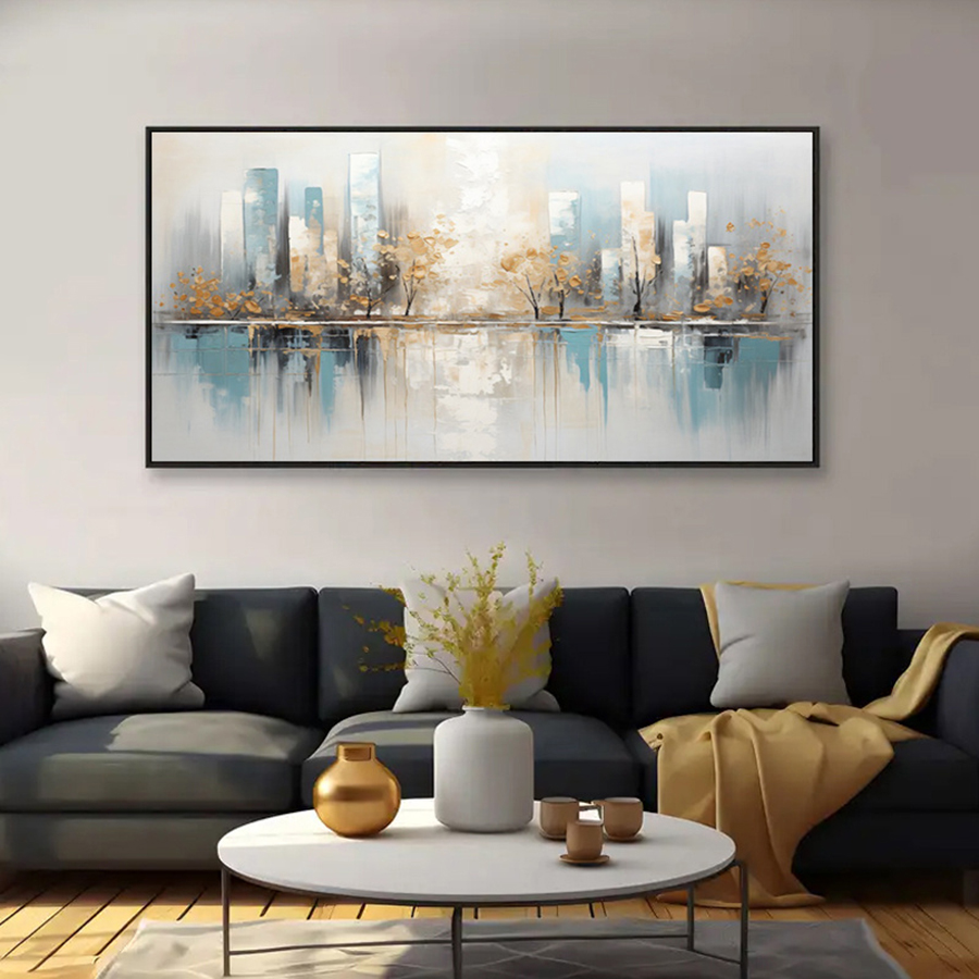 Seni Kanvas Abstrak Modern Tan - Photography Geometry ulasan dan harga