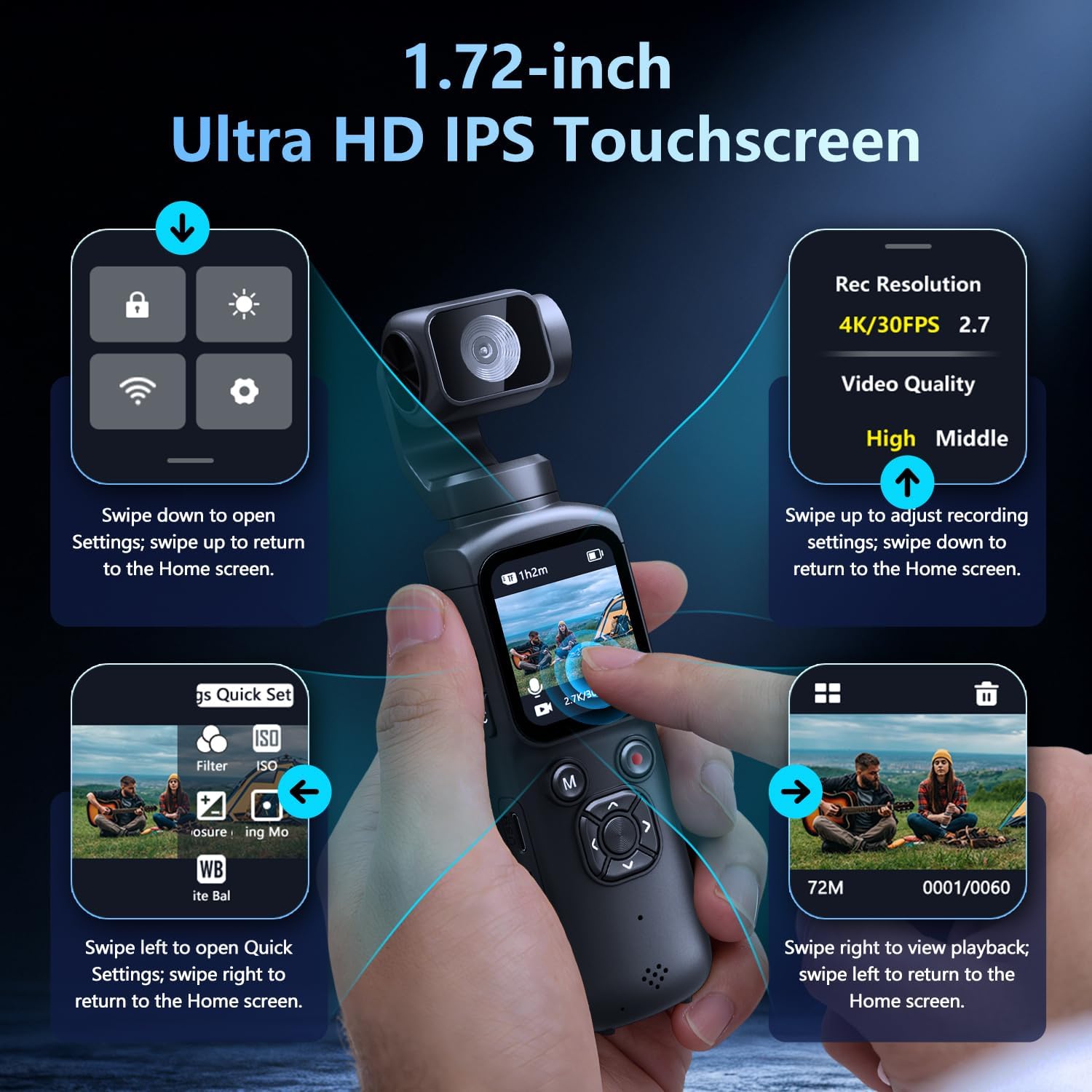 Kamera Vlog Pocket 3-Axis Gimb - Photographic Memory ulasan dan harga